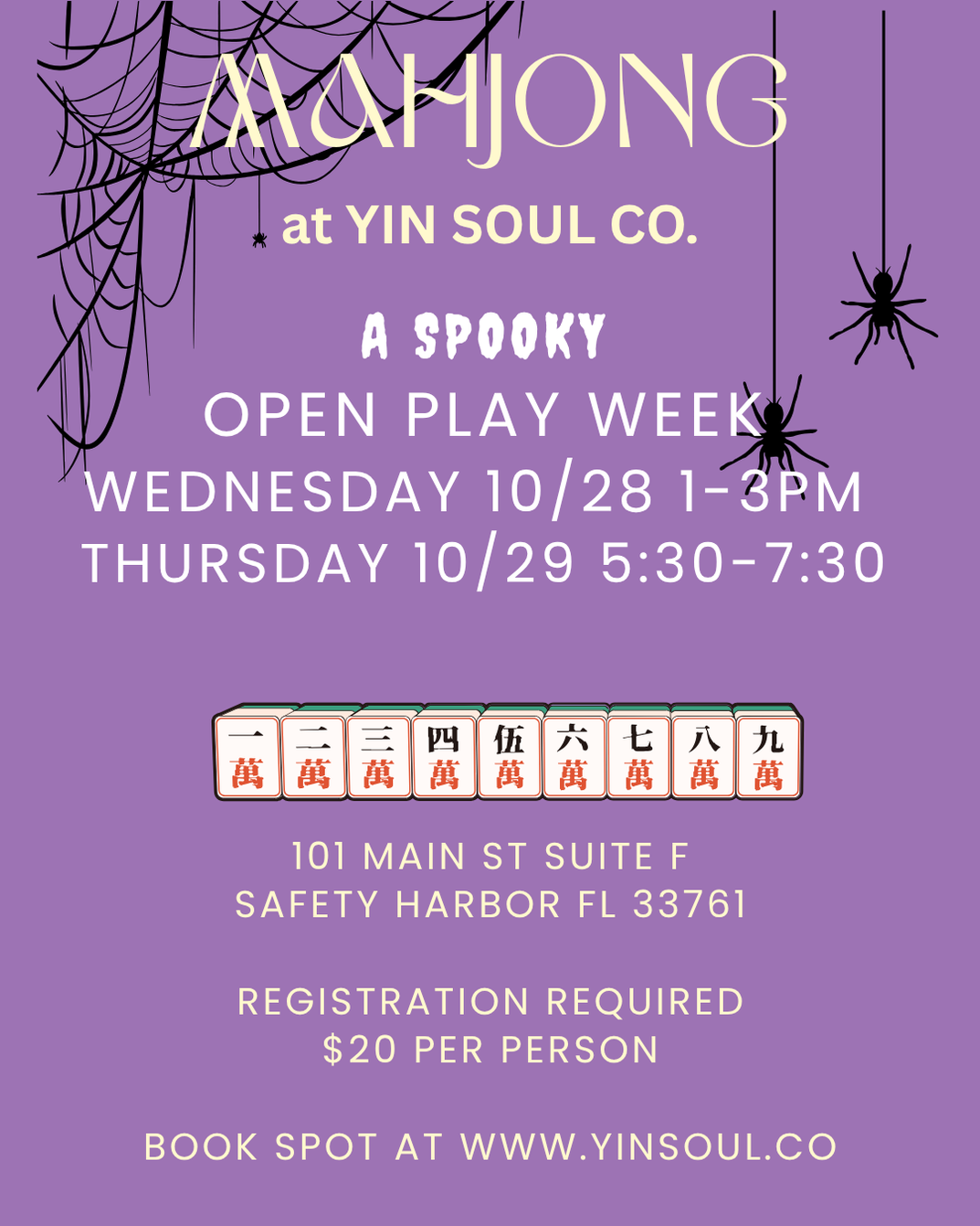 Mahjong Open Play Week Wednesday 10.28– Yinsoul